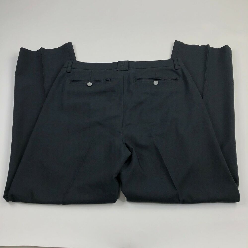 FJ Footjoy 34 x 34 (Actual 35W 32L) Mens Athletic Active Golf Black Pants EUC